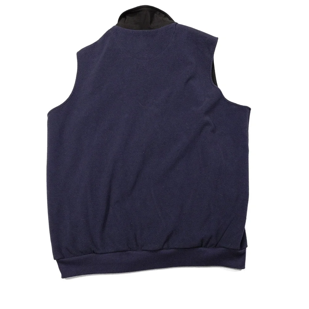 VINTAGE JOS A BANK Men's L Navy‎ Leadbetter Full Zip Fleece Athletic Golf Vest
